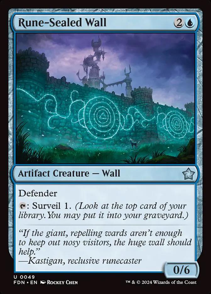 49 - Rune-Sealed Wall - Foundations - Foil - Magic: The Gathering Card