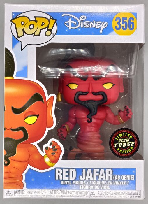 356 Red Jafar (as Genie) Glow Chase Disney Aladdin Box Damaged Funko POP Funko