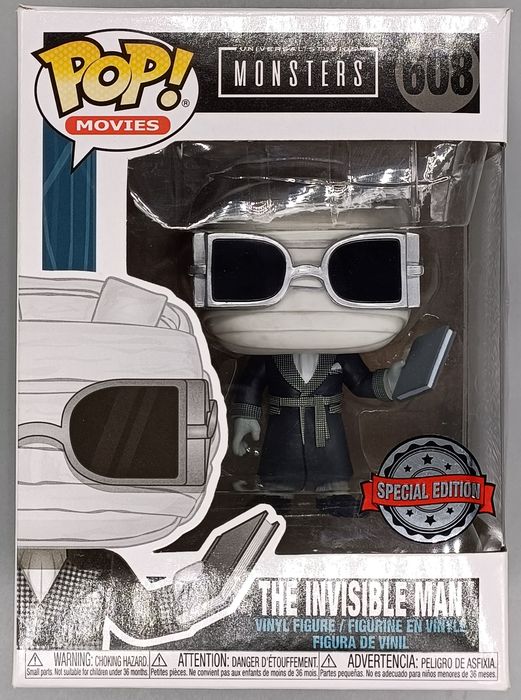 608 The Invisible Man - B&W - Universal Monsters Box Damaged Funko POP