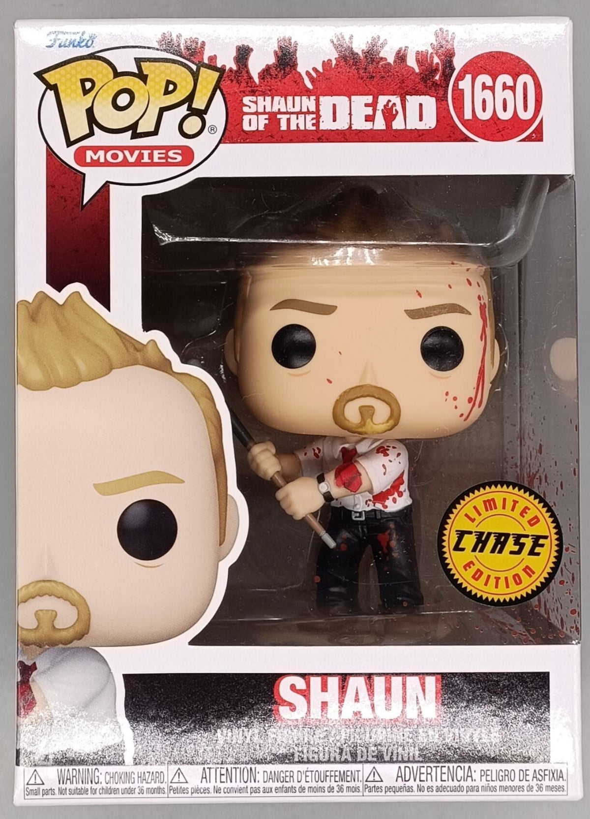 1660 Shaun with Cue (Bloody Chase) Shaun of the Dead - Box Damaged Funko POP