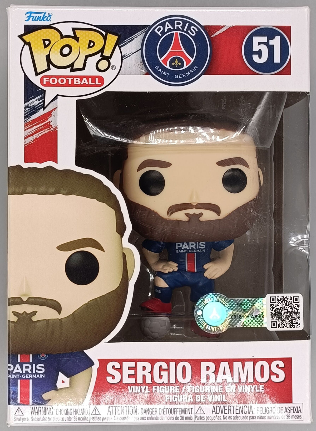 51 Sergio Ramos - Paris Saint Germain - Football - Box Damaged Funko POP Funko