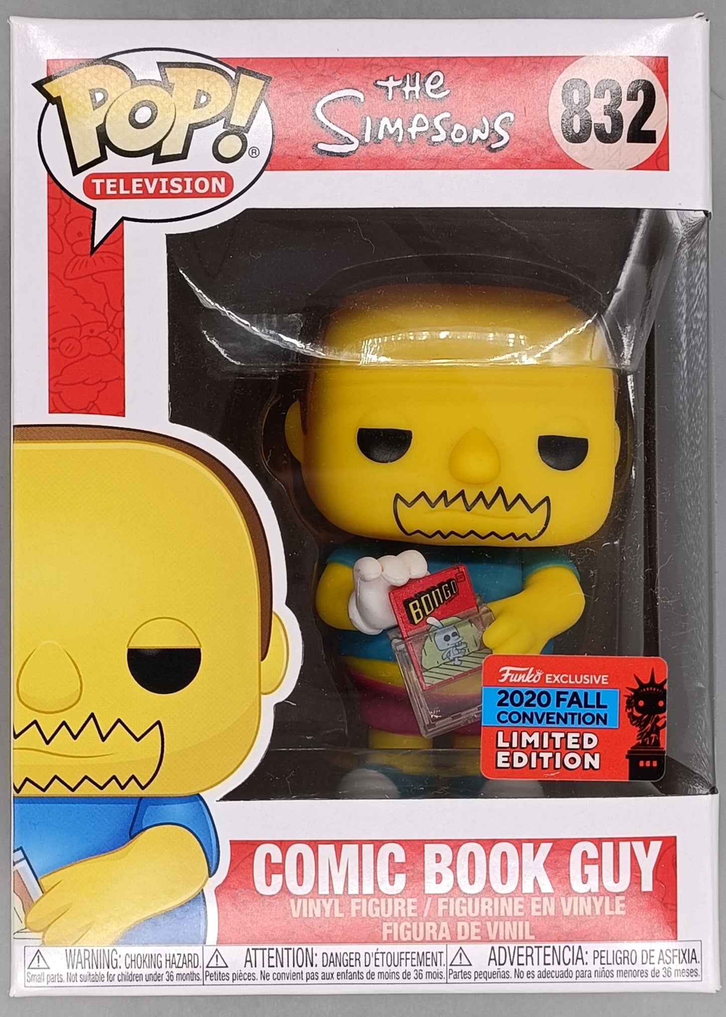 832 Comic Book Guy -The Simpsons - 2020 Con - Box Damaged Funko POP