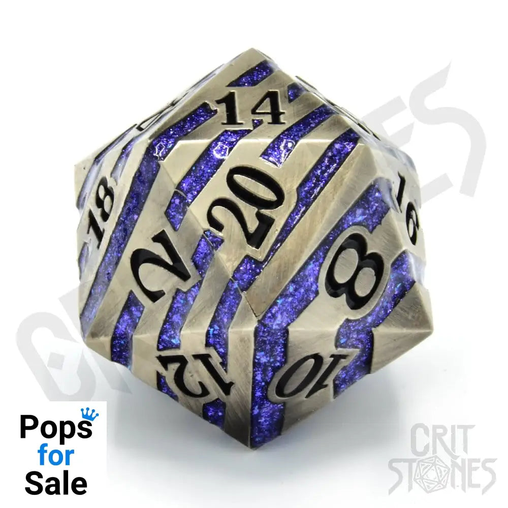 CritStones metal Dice D20 Engraved Elder 3 cm