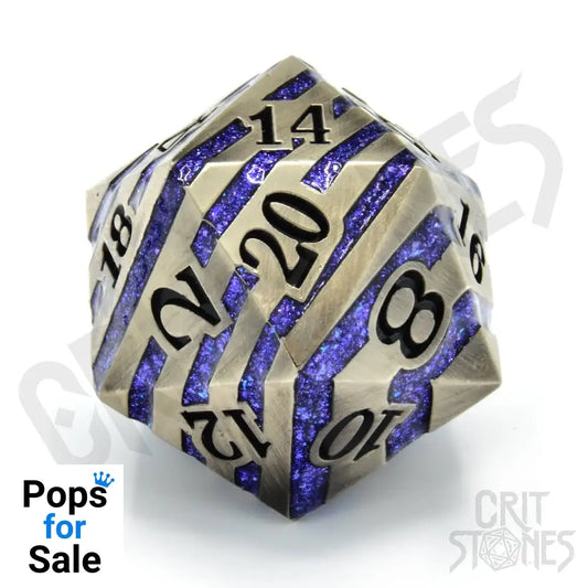 CritStones metal Dice D20 Engraved Elder 3 cm