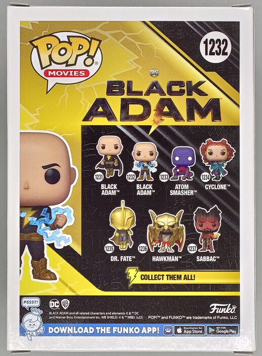 1232 Black Adam (w/ Lightning) Glow Chase - Black Adam - Brand New Funko POP in Protector