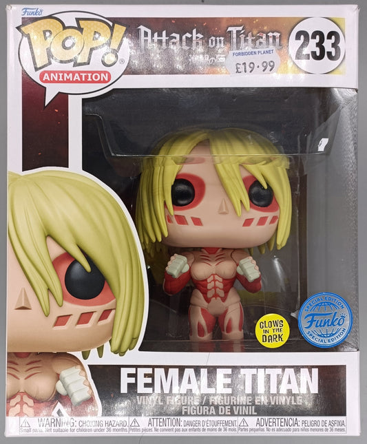 233 Female Titan 6 Inch Glow Attack on Titan - Box Damaged Funko POP