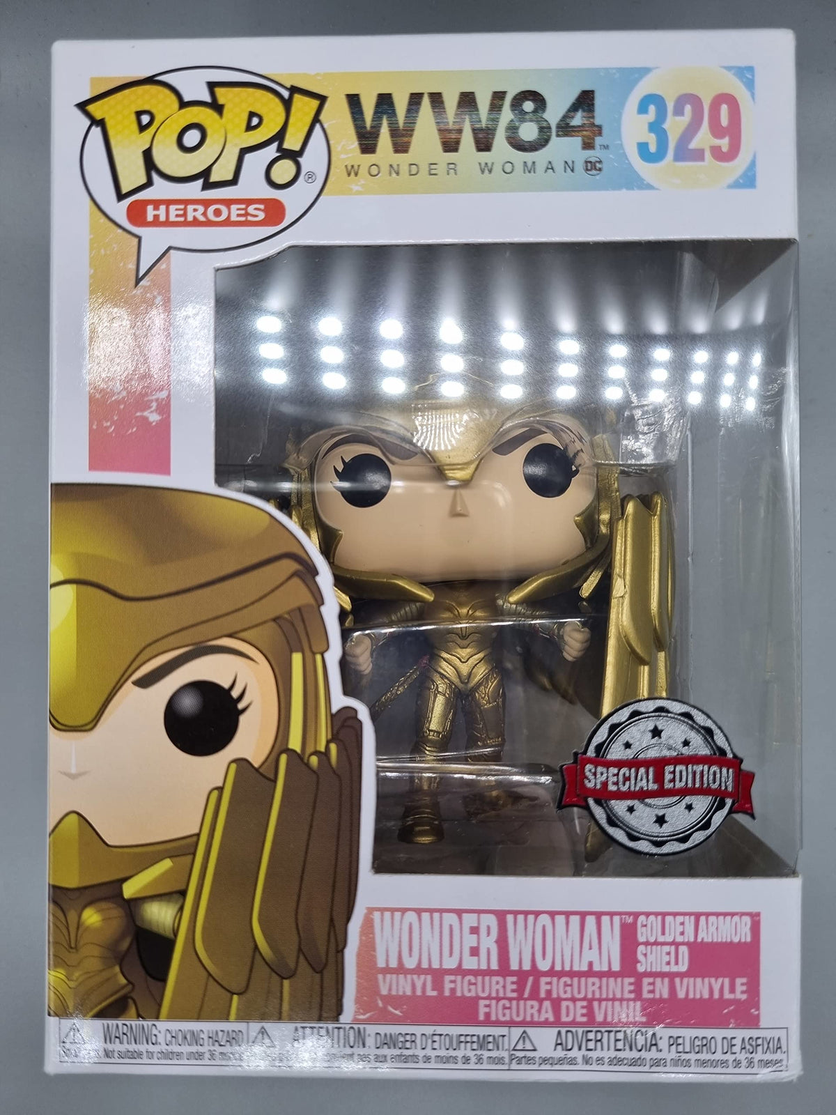 329 Wonder Woman (Golden Armor Shield) - DC - WW84 - Funko POP - Box Damaged Funko