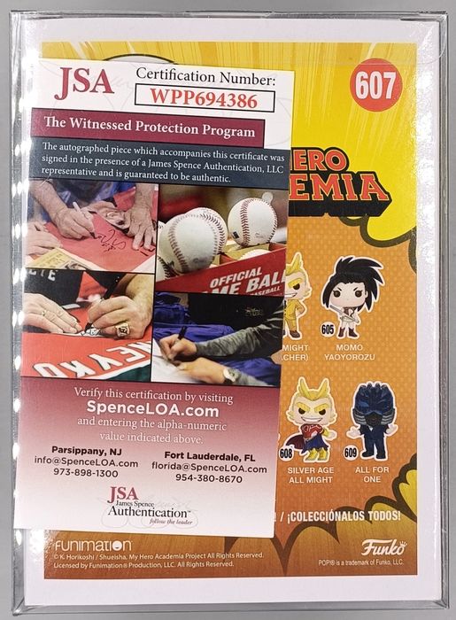 607 Fumikage Tokoyami My Hero Academia (signed Josh Grelle) COA Funko POP