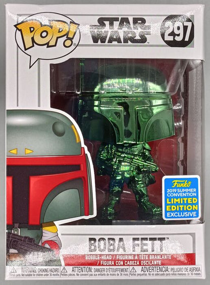 297 Boba Fett (Green) Chrome Star Wars 2019 Con Box Damaged Funko POP