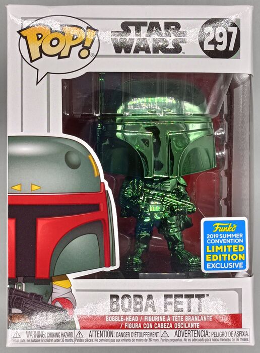 297 Boba Fett (Green) Chrome Star Wars 2019 Con Box Damaged Funko POP