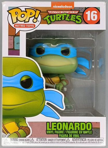16 Leonardo (Retro) Teenage Mutant Ninja Turtles Box Damaged Funko POP