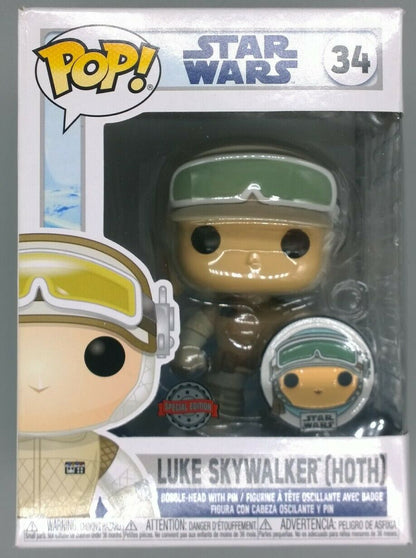 34 Luke Skywalker (Hoth- w/ Pin) - Star Wars Funko POP Funko