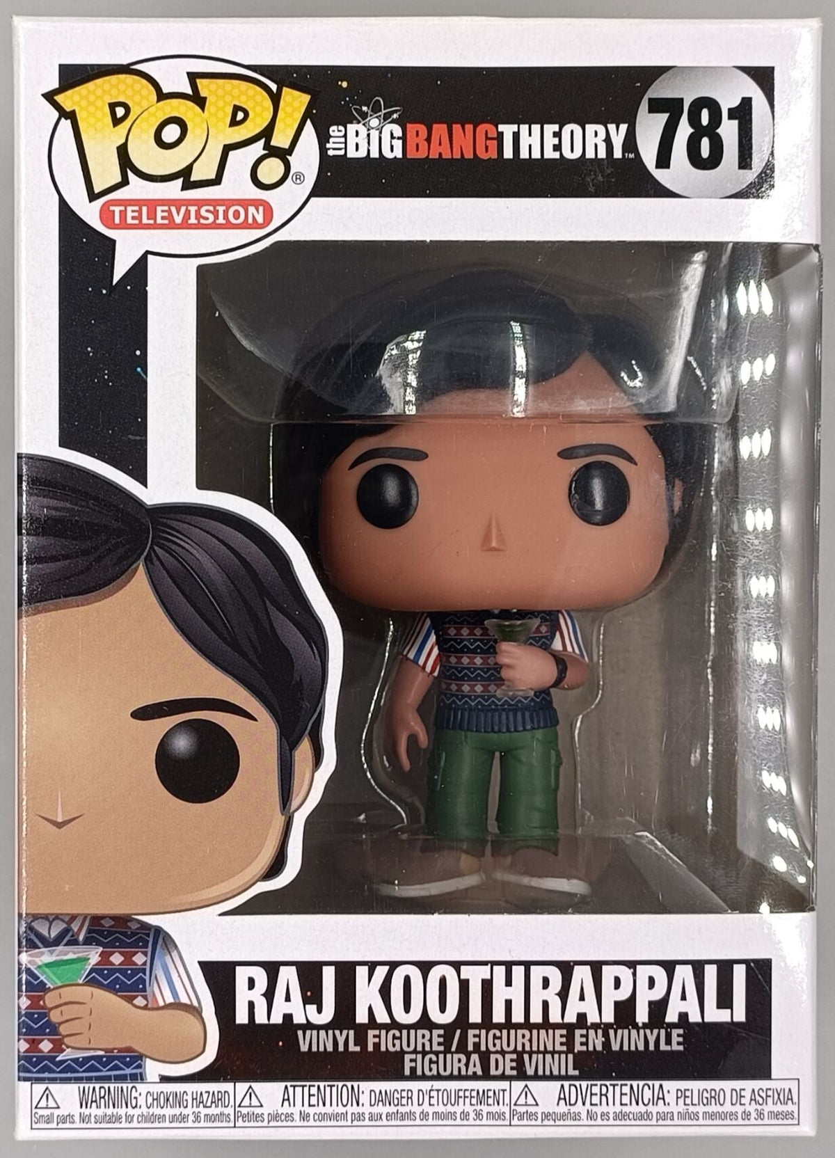 781 Raj Koothrappali (w/ Cocktail) - Big Bang Theory Funko POP - Box Damaged