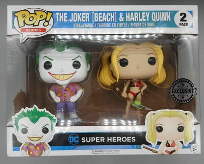 [2 Pack] The Joker & Harley Quinn (Beach) - DC - Exclusive Funko POP Funko
