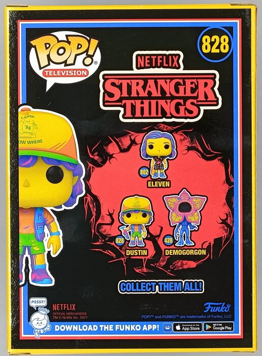 828 Dustin (w/ Vest) Blacklight - Stranger Things Funko POP