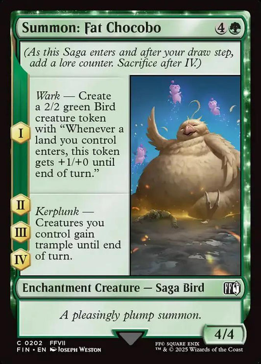 202 - Summon: Fat Chocobo - Final Fantasy - Normal - Magic: The Gathering Card
