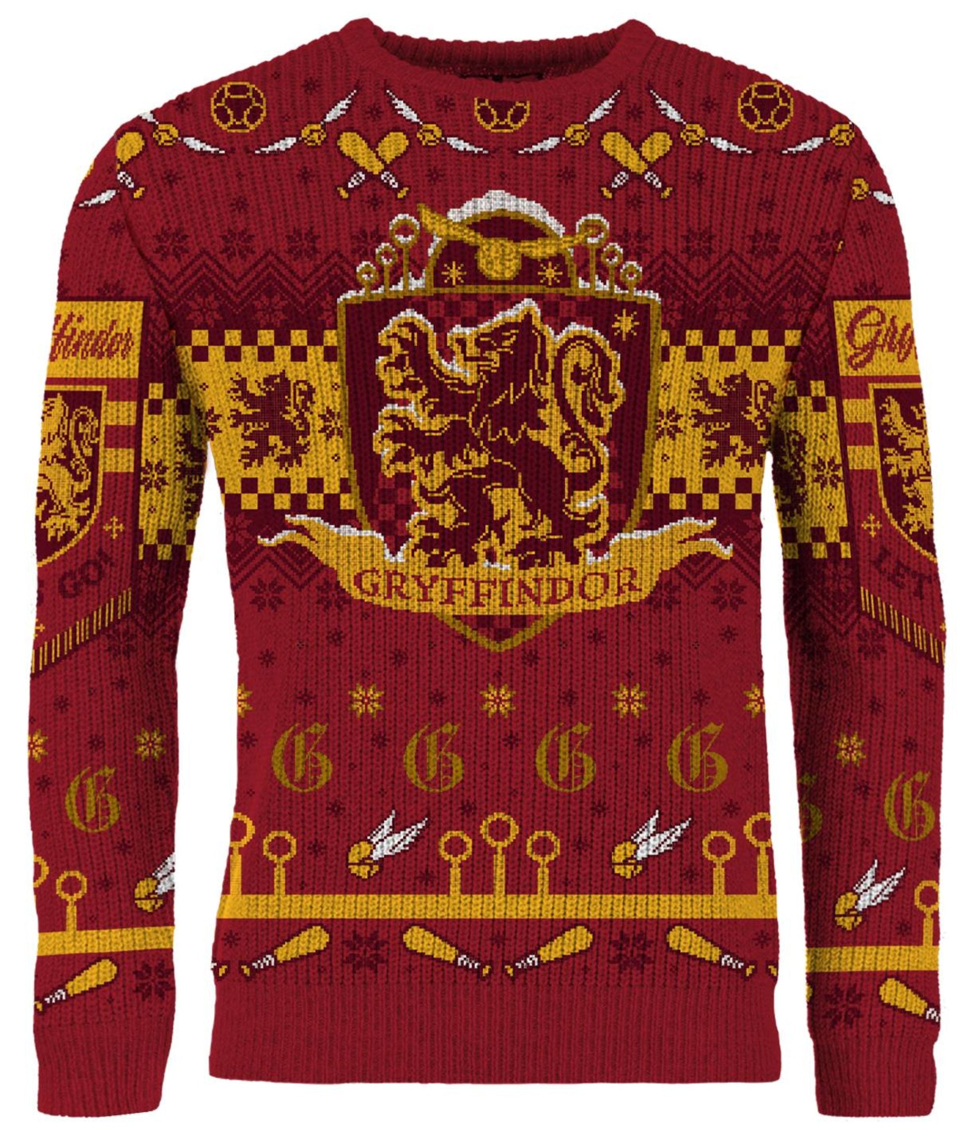 Harry Potter: Gryffindor Quidditch Christmas Jumper (Size: XXXXL)