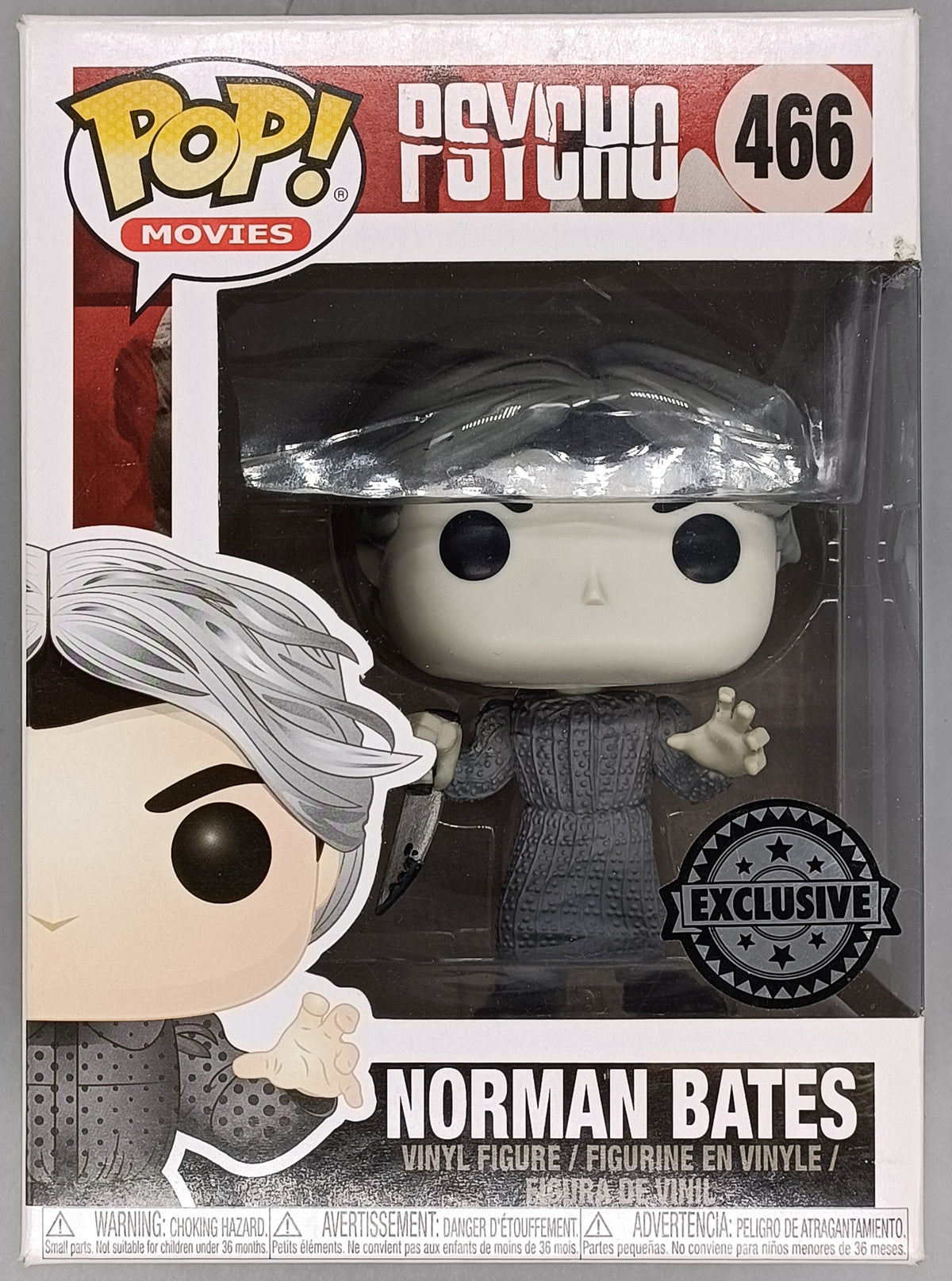 466 Norman Bates - B&W - Horror - Psycho - Funko POP - Box Damaged