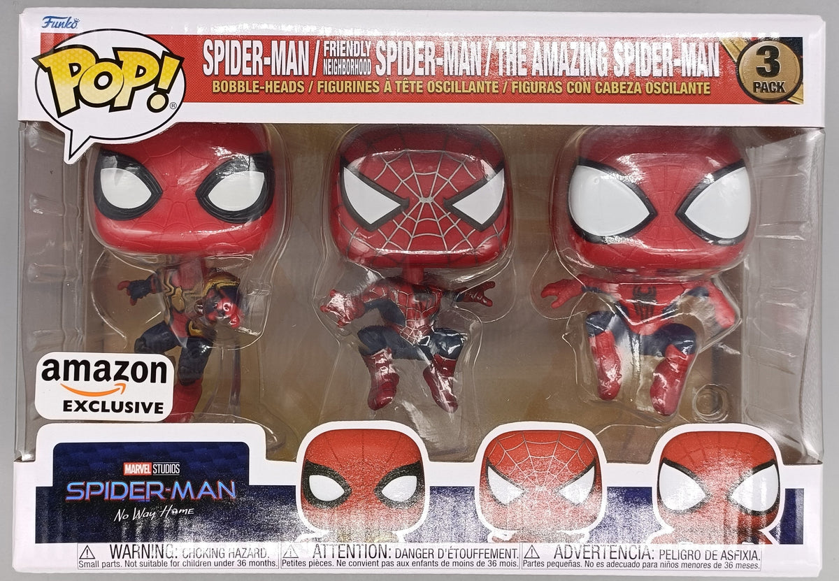 [3 Pack] Spider-Man: No Way Home (Spider-Man / Friendly Neighbourhood Spider-Man /  The Amazing Spider-Man) Funko POP Funko