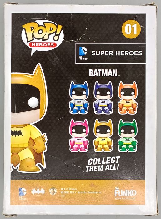 01 Batman (Rainbow- Yellow) - DC Super Heroes - Box Damaged Funko POP