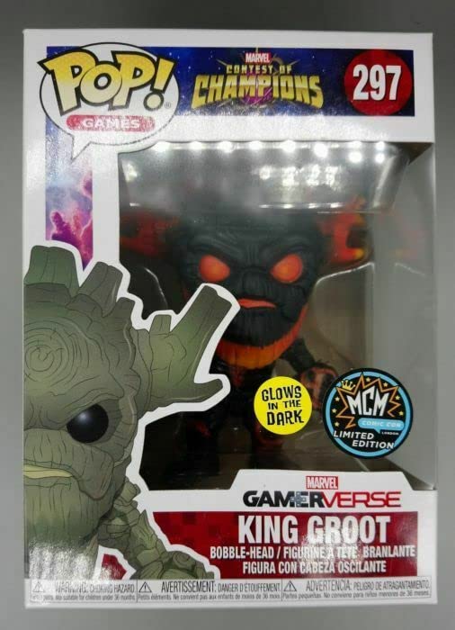 297 King Groot (Scorched) Glow Marvel Contest of Champions Funko POP - Box Damaged