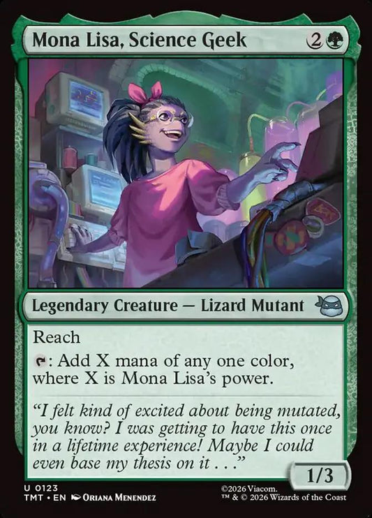 123 - Mona Lisa, Science Geek - Teenage Mutant Ninja Turtles - Foil - Magic: The Gathering Card
