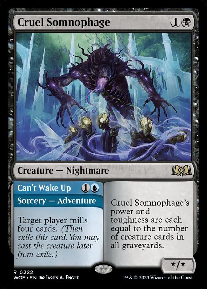 222 - Cruel Somnophage // Can't Wake Up - Wilds of Eldraine - Normal - Magic: The Gathering Card