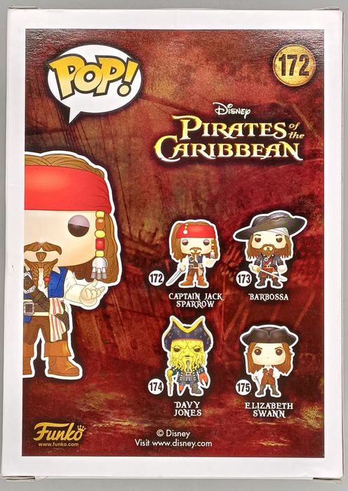 172 Captain Jack Sparrow Disney Pirates of the Caribbean Damaged Box Funko POP
