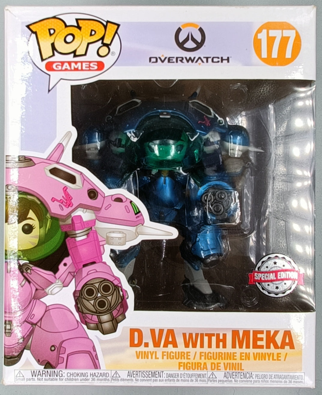 177 D.Va with MEKA (Blueberry) 6 Inch Overwatch Box Damaged Funko POP
