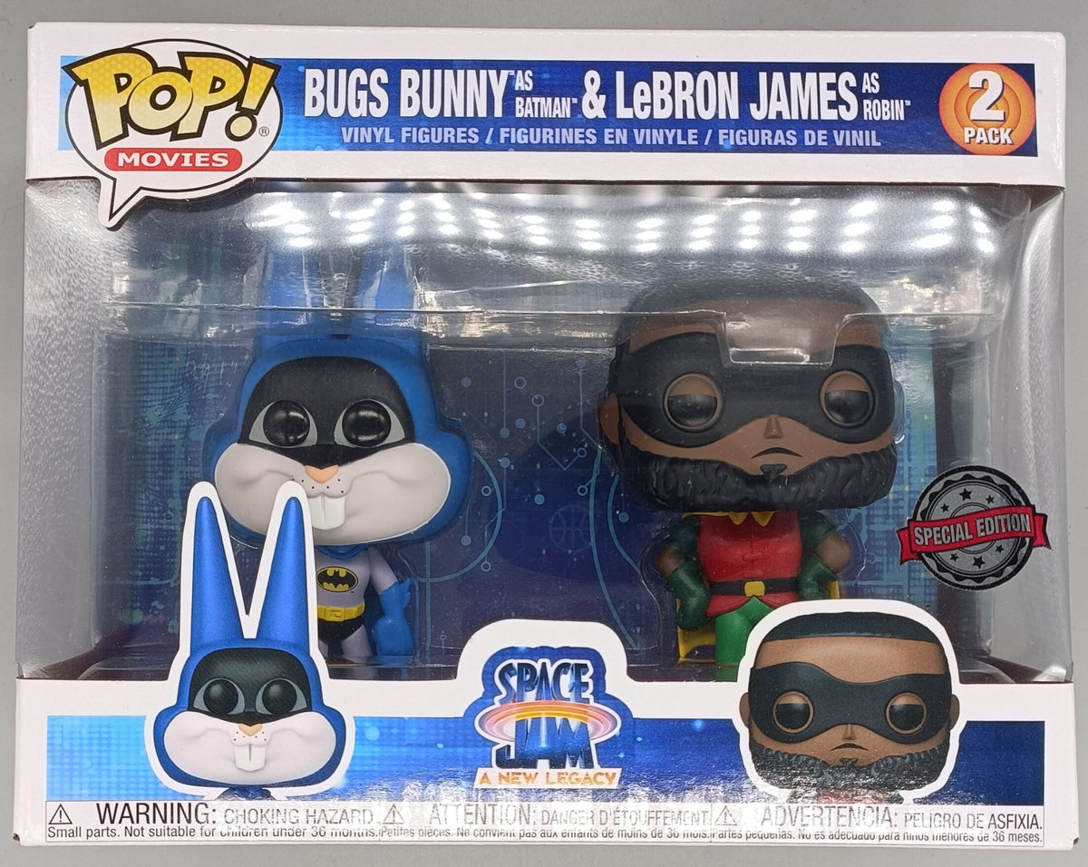 [2 Pack] Bugs Bunny & LeBron James (as Batman & Robin) - Space Jam Funko POP Funko