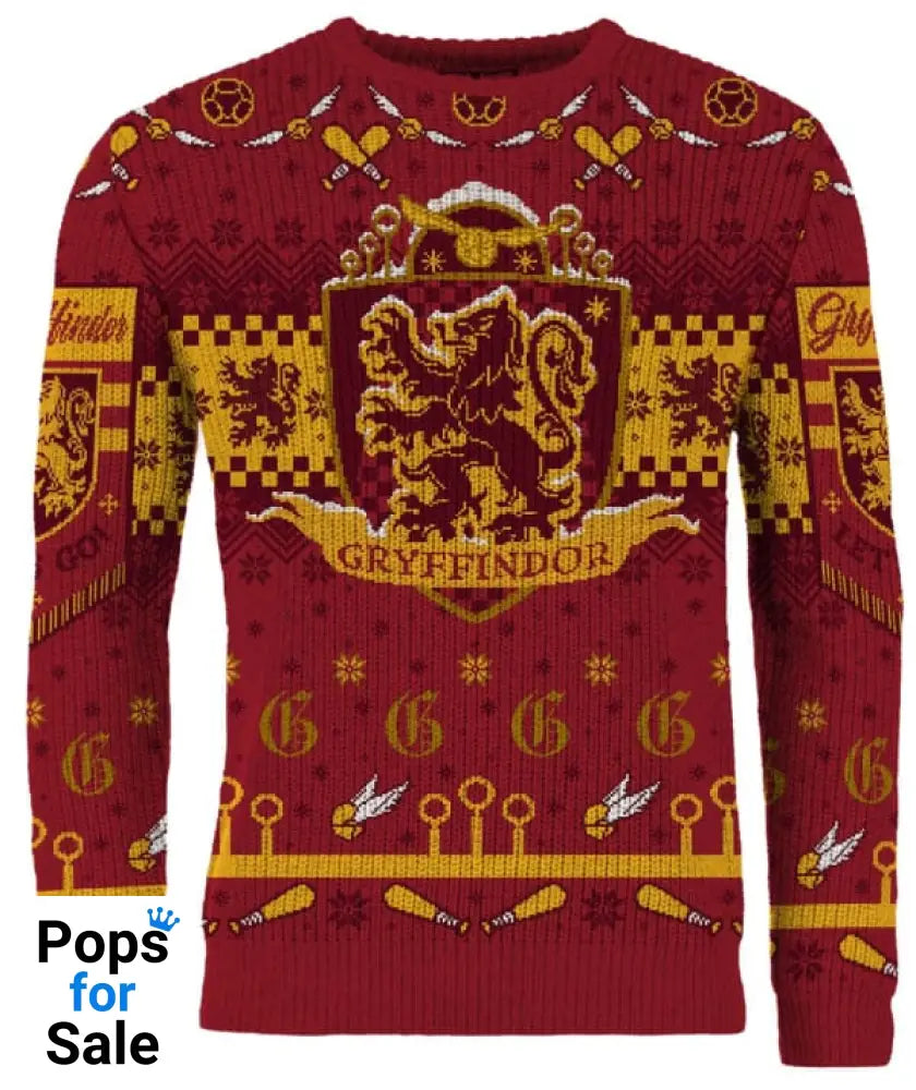 Harry Potter: Gryffindor Quidditch Christmas Jumper (Size: L)