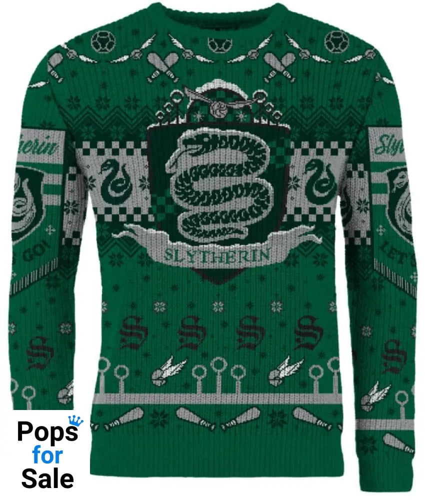 Harry Potter: Slytherin Quidditch Christmas Jumper (Size: XS)