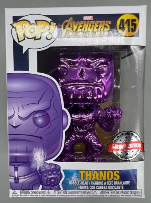 415 Thanos (Purple Closed Fist) Chrome Marvel Box Damaged Funko POP