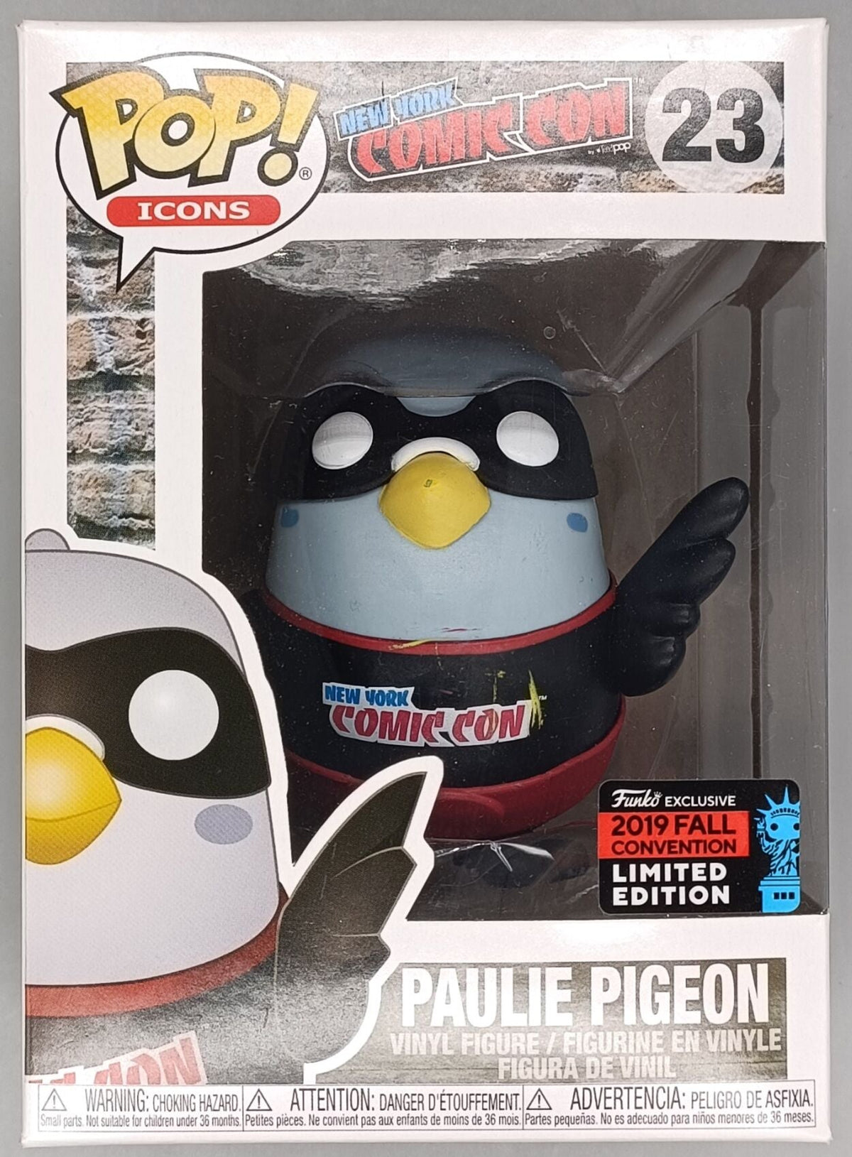 23 Paulie Pigeon (Black) - Icons - NYCC Exclusive 2019 Con - Funko POP - Box Damaged Funko