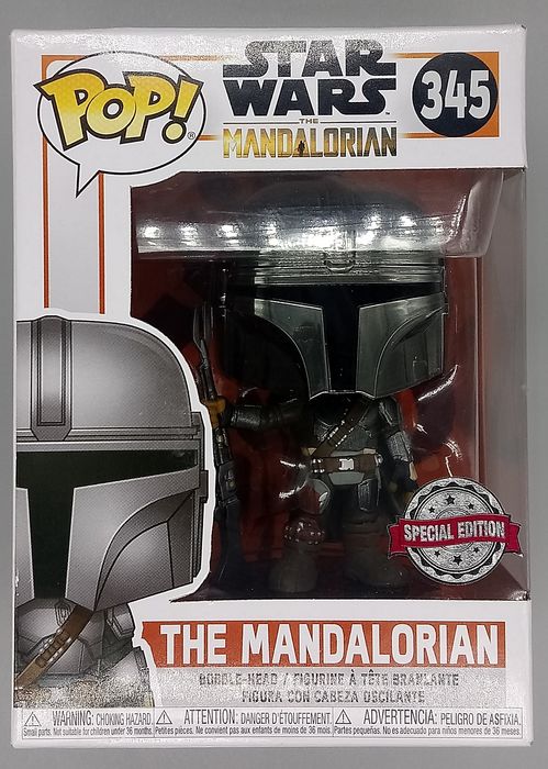 345 The Mandalorian (w/ Beskar Armor- First Edition) Chrome Funko POP
