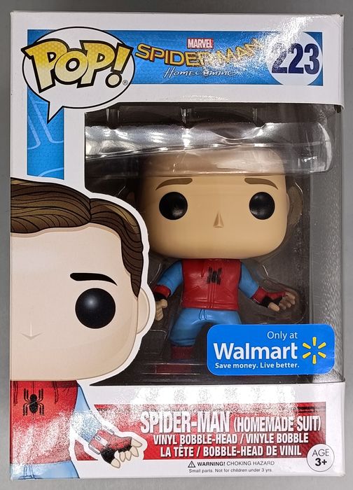 223 SpiderMan (Homemade Suit Unmasked) Marvel Homeco Box Damaged Funko POP