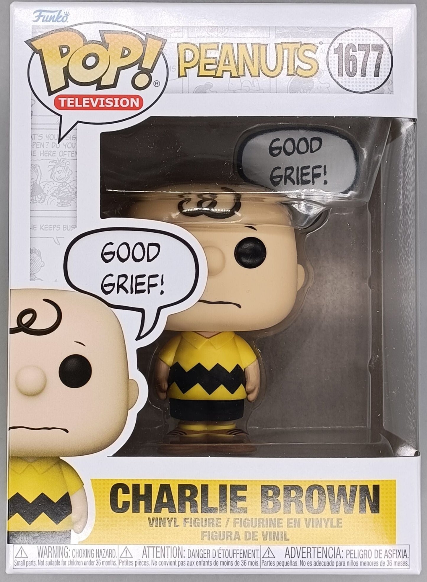 1677 Charlie Brown (Good Grief!) - Peanuts Funko POP - Brand New