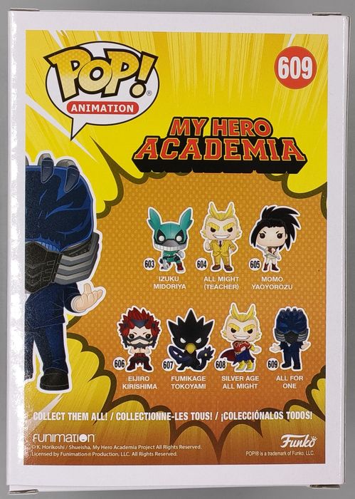 609 All For One - My Hero Academia John Swasey Signed COA Funko POP