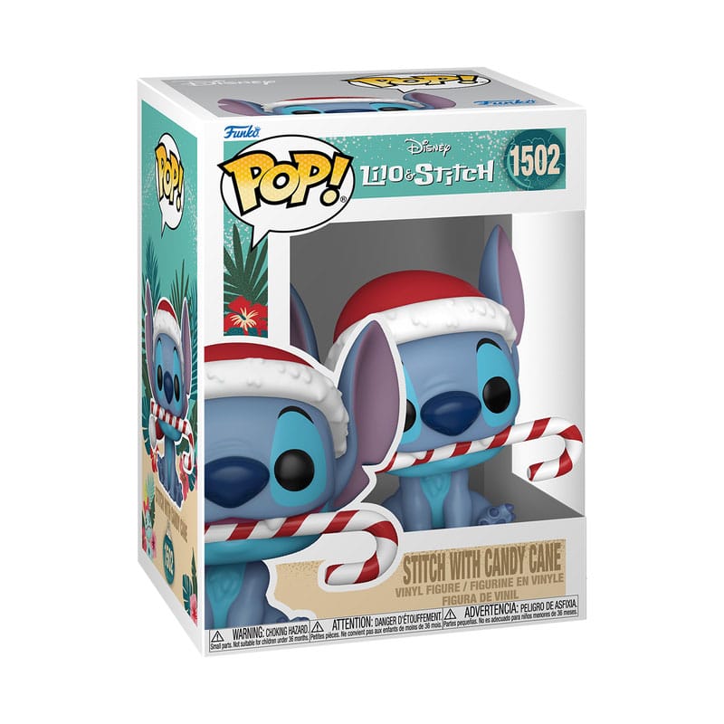 1502 Stitch with Candy Cane - Disney Lilo & Stitch Holiday Funko POP PRESALE Funko