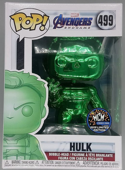 499 Hulk (w/ Gauntlet- Green) Chrome - Marvel Avengers Endgame Funko POP - Box Damaged Funko