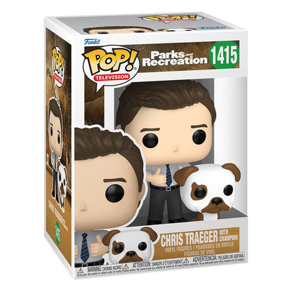 1415 Chris Traeger w/Champion - Parks and Recreation 15th Anniversary Funko POP - Brand New