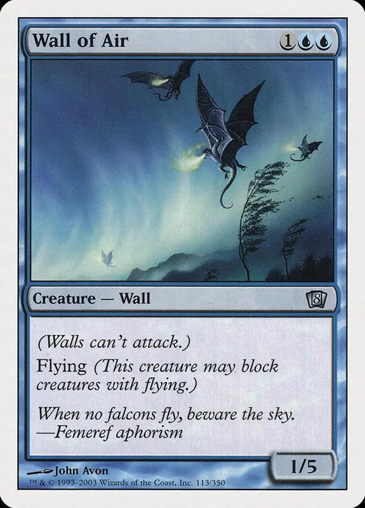 113 - Wall of Air - Eighth Edition - Normal - Magic: The Gathering Card