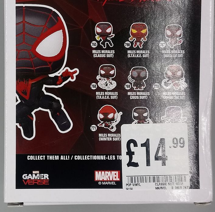 765 Miles Morales (Classic Suit)  SpiderMan Funko POP - Box Damaged