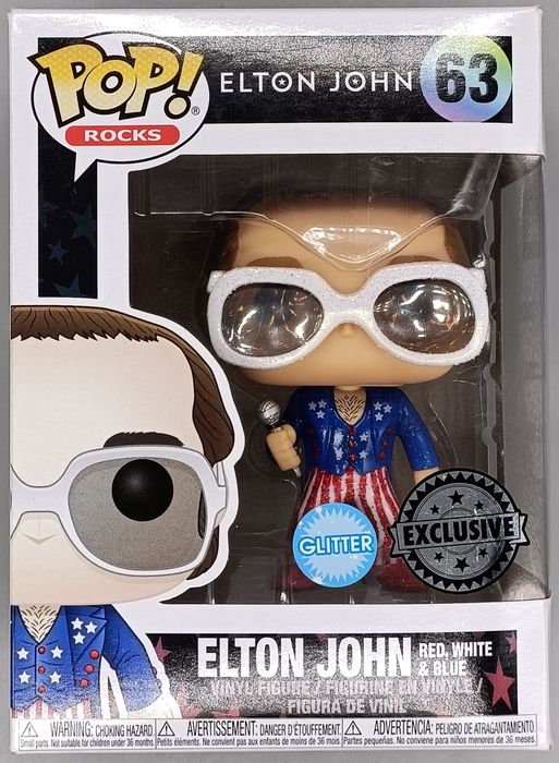 63 Elton John (Red- White & Blue) - Glitter Funko POP