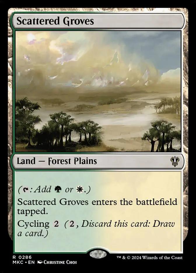 286 - Scattered Groves - Murders at Karlov Manor Commander - Normal - Magic: The Gathering Card