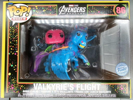 86 Valkyrie's Flight Blacklight Rides Marvel Avengers Endgame Box Damaged Funko POP