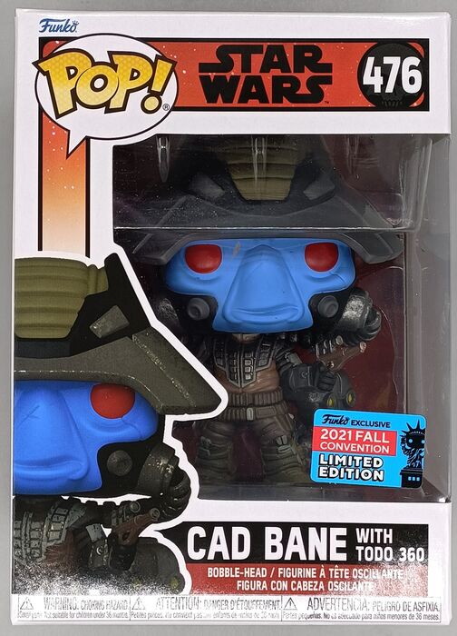 476 Cad Bane (with Todo 360) Star Wars The Bad Batch 2021 Con - Brand New Funko POP in Protector