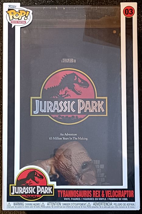 03 Tyrannosaurus Rex & Velociraptor Poster - Jurassic Park Funko POP - Box Damaged Funko