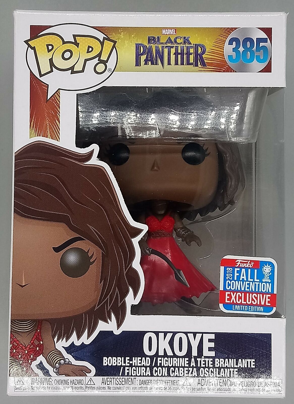 385 Okoye (Red Dress) - Marvel Black Panther - 2018 Con Exc Funko POP Funko