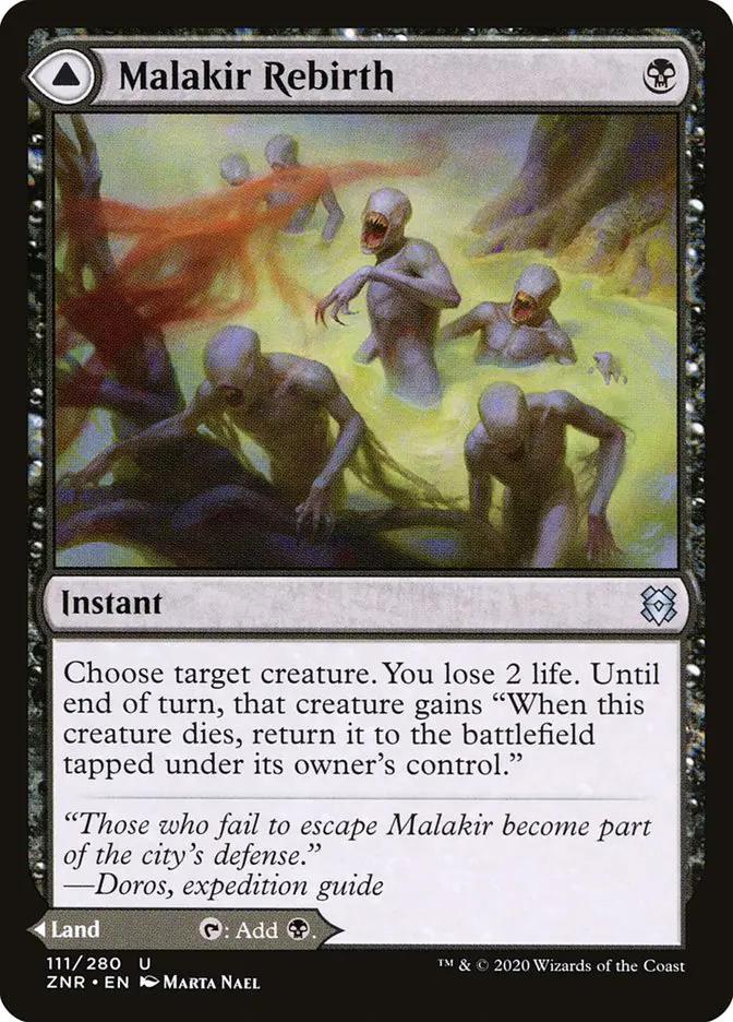 111 - Malakir Rebirth // Malakir Mire - Zendikar Rising - Normal - Magic: The Gathering Card